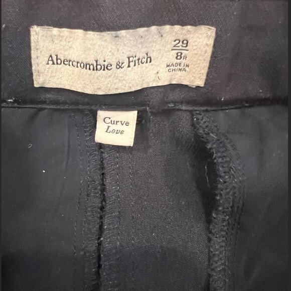 Abercrombie & Fitch Curve Love Sloane Tailored Wide Leg Pant (Size 10, Navy) - Picture 6 of 7